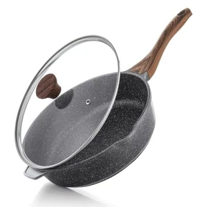 Nonstick Skillet, Deep Frying Pan 12-Inch, Saute Pan with Lid, Stay-Cool H. ..C1 - Picture 1 of 11