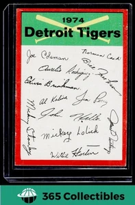 1974 Topps Detroit Tigers Team Checklists #NNO Baseball Detroit Tigers - Picture 1 of 2