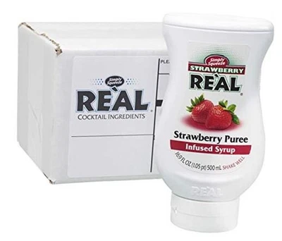 Fresa Reàl, jarabe infundido de puré de fresa, botella exprimible de 16,9 FL OZ  Foto 1 de 4