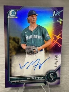 🔥⚾️WALTER FORD 2022 Bowman Chrome Draft Purple Refractor RC /250 #MARINERS!⚾️🔥 - Picture 1 of 4
