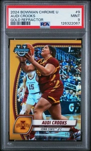 2024 BOWMAN U CHROME #9 AUDI CROOKS /50 GOLD PSA 9 - Foto 1 di 3