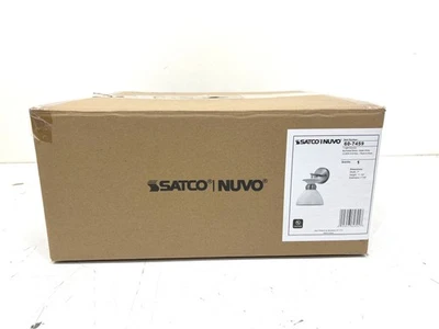 Satco Perkins 7 in. 1-Light Matte White Burnished Brass Wall Sconce 60-7459 - Image 1 of 2