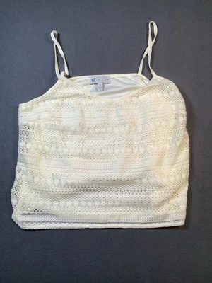 Jessica Simpson Blouse Xl Spaghetti Strap Off White Casual Box J Foto 1 de 4