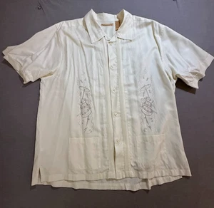 The Havanera Co. Drums Guayabera Shirt Adult 2XL White Button Up Short Sleeve. - Picture 1 of 7