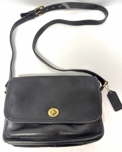 Bolso de Mano Bandolera de Cuero Coach Ridgefield Solapa 333 Bloqueo Giratorio HECHO EN EE. UU. - Imagen 1 de 20