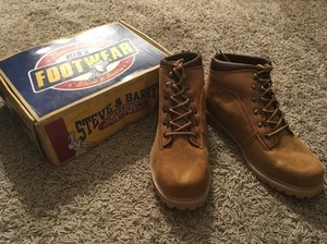 NIB Mens Steve & Barry's Camel/Brown Suede Worker Boots 10111, Size 13 - Picture 1 of 9