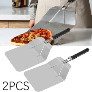 2pcs Stainless Steel Pizza Peel Shovel Spatula Baking Tray Cake Lifter Paddle - Picture 1 of 11