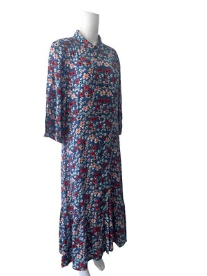 M&S Collection Maxi Shirt Dress Size 16 Womens EU44 Blue & Violet Mix Floral - Image 1 of 4