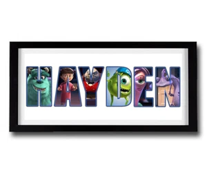 MONSTERS INC Personalised Framed Name Print - Disney Personalised Wall Art Print - Picture 1 of 1