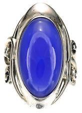 Carolyn Pollack Blue Agate Canyon Road Sterling Silver Bold Ring Size 6