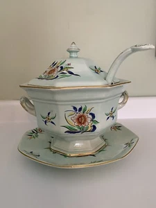 Antique Adams Calyx Ware "Cambodia" Pattern Complete Soup Tureen Set - Picture 1 of 14