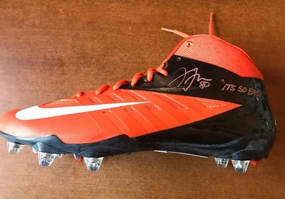 JULIUS THOMAS AUTOGRAPHED CLEAT INSCRIBED ITS SO EASY  JSA/COA - Image 1 of 4