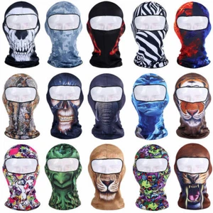 3D Balaclava Ski Mask Motorcycle Cool Skull Face Mask Outdoor Tactical Head Hood - Picture 1 of 127