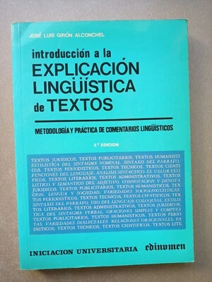 Introducción a la Explicación Lingüística de Textos, José Luis Girón Alconchel,  - Imagen 1 de 4