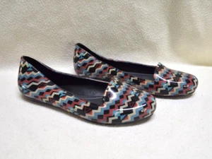 Mel Dreamed By Melissa Multicoloured Rubber Ballet Flat Slip On Shoes Size US 7 - Picture 1 of 12