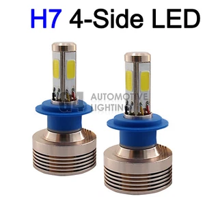 2x 4-Side H7 LED Headlight Kit Bulbs 80W Super Bright 6000K Crystal White - Picture 1 of 7