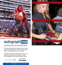 Trish Stratus signed WWE "WRESTLEMANIA 39" 8x10 Photo g PROOF Becky Lynch ACOA