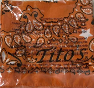 Tito's Handmade Vodka Orange 21" X 21" New in Package BandanaScarf Handkerchief - Picture 1 of 1