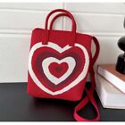 Large Capacity Love Heart Handbag Handheld Knitted Bag Crossbody Bag Woven Bag
