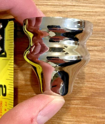 10-Pack Beer Tap Ferrule 3/8"- 16 UNC Threaded Tapered Bottom Silver Chrome - Image 1 of 4