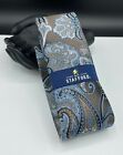 STAFFORD Men's Neck Tie ~ Taupe & Blue ~ Paisley ~ NEW Fashion MSRP: $34.