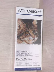 NEW Wonderart Latch Hook Kit Tabby Cat 426190 Kitten 12 x 12 W/ Hook SEALED - Picture 1 of 7