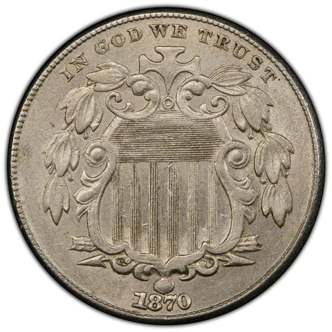 1870 5c PCGS AU FS-301 ~ SHIELD NICKEL WITH RARE INDIAN CENT MULE DIE CLASH Cover