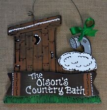 Personalize COUNTRY BATH OUTHOUSE BATHTUB Name SIGN Wall Hanging Bathroom Plaque