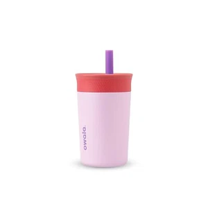 Kids Stainless Steel Tumbler with Straw, Dishwasher Safe, 12oz, Pink & Purple - Picture 1 of 7