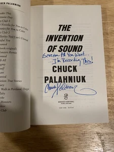 SIGNED The Invention Of Sound Chuck Palahniuk ARC tagline +PIC - Picture 1 of 7