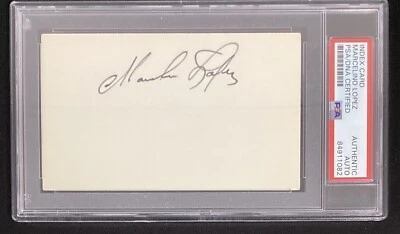 Marcelino Lopez Signed Index Card Baseball Orioles Cuban WSC Autograph PSA/DNA - Image 1 of 4