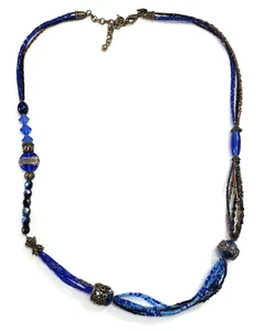 Chico's Beaded Necklace Blue - 32 to 36 inch Length - Picture 1 of 16