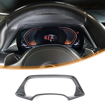 Cubierta de cuadro de velocímetro de instrumento de coche de carbono ABS para BMW X5 X6 X7 2019-2023 Foto 1 de 4
