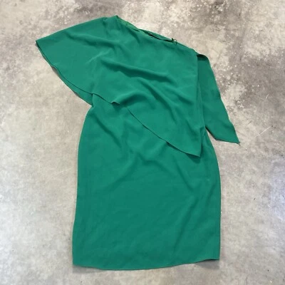 Vestido Carmen Marc Valvo Mujer 8 Verde Un Hombro Hasta la Rodilla Fiesta Noche Foto 1 de 4