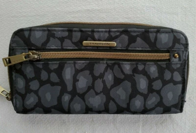 Travelon拉链钱包帆布动物印花黄铜拉链 — 第 1/4 张图片