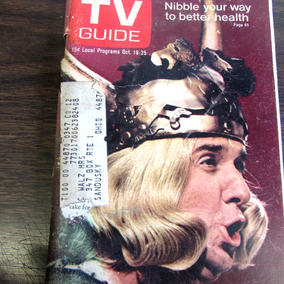 VINTAGE TV GUIDE - OCTOBER 19TH. 1968    JIM NABORS     COVER  VG. - Image 1 of 1