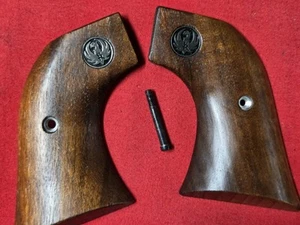 Factory Ruger Single Six Walnut Wood Grip's W/ Screw. - Picture 1 of 6