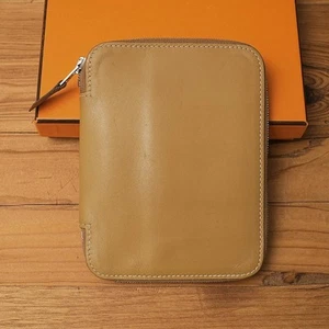 HERMÈS Agenda Zip Cover Leder rund Reißverschluss Notizbuch Reisepassetui - Bild 1 von 15
