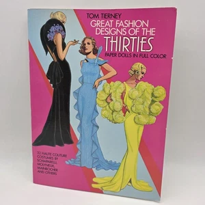 Great Fashion Designs of the Thirties Paper Dolls Full Color By Tom Tierney 1984 - Picture 1 of 11