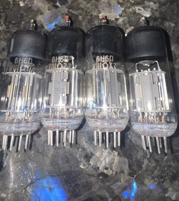 MILITARY MATCHED QUAD 6N6P RED-TIP (6N6P / 6N6 / 6Н6П) GOLD GRID 1977r NEW 4pcs - image 1 of 4