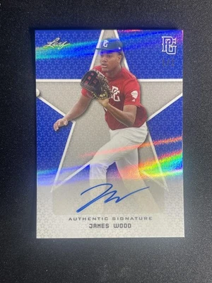 2020 Leaf Perfect Game Baseball #BA-JW1 James Wood Autograph Blue #/1 - Image 1 of 2