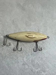 Señuelo de pesca vintage Hastings rojo y blanco Wilson acanalado Wobbler MS8 - Imagen 1 de 15