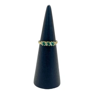 18ct 18K Yellow Gold Glison Green Emerald And Diamond Ladies Ring Size N. New - Picture 1 of 7