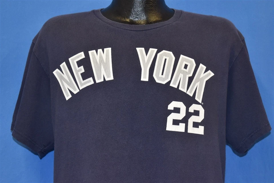  БЕЙСБОЛЬНАЯ ФУТБОЛКА NEW YORK YANKEES JACOBY ELLSBURY #22 MLB 2-СТОРОННЯЯ NY BLUE L - Изображение 1 из 3
