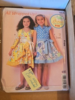 Ellie Mae Designs Girls' Dresses Pattern K199 "All Wrapped Up" 2015 Cut All Sizs - Image 1 of 2