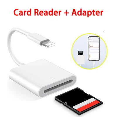 USB to Card Reader Adapter USB Camera Micro SD Memory Slot for iPhone iPad iPod - Image 1 of 4