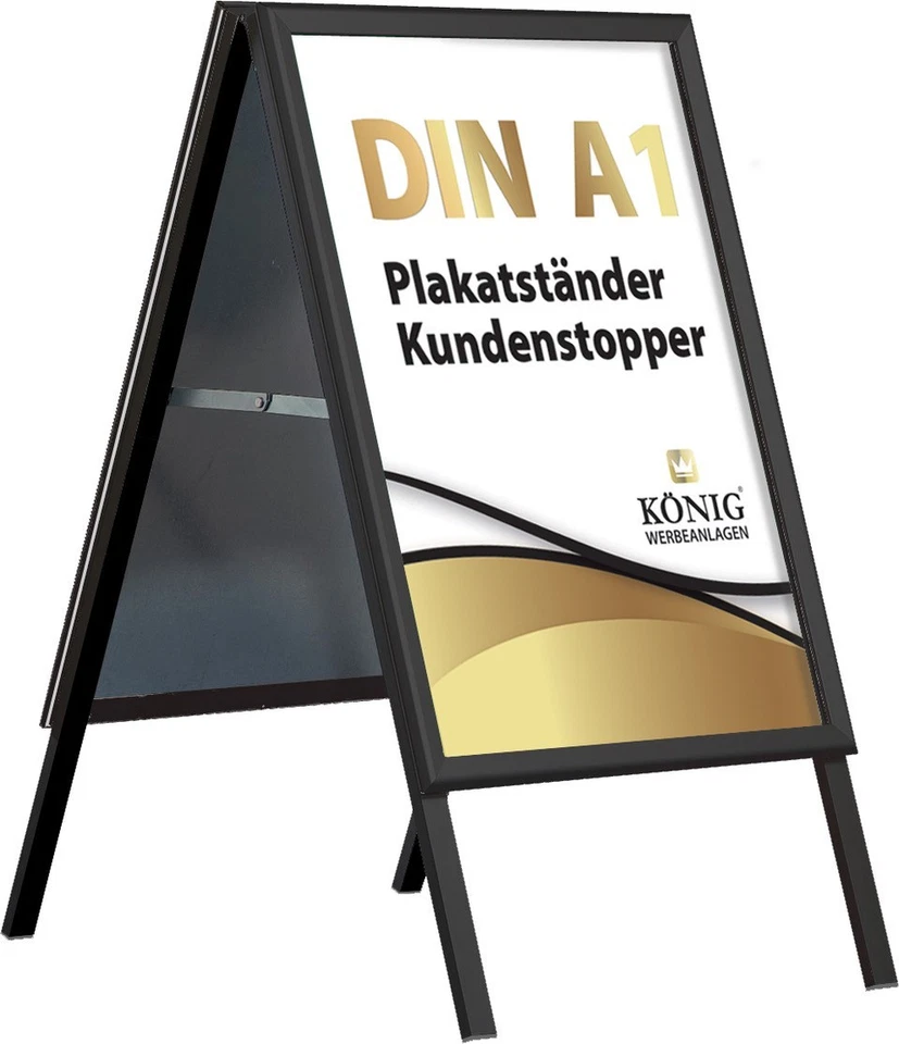 DREIFKE Plakatständer Keitum DIN A1 schwarz | beidseitig für 2 Plakate | Kundenstopper