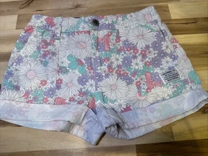 Levi's Girls Comfort Stretch Elastic Waist Twill Short Youth Size 10 Floral - Picture 1 of 12