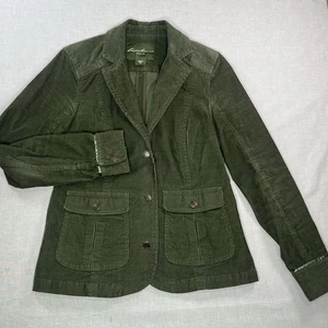 Giacca blazer velluto a coste Eddie Bauer verde donna piccola giacca autunnale tasche usata in ottime condizioni - Foto 1 di 13