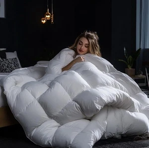 White Goose Down Comforter Size, 90x90 Queen White/90%down Winter Weight - Bild 1 von 10